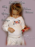 Lányka SZETT - body (vagy pulóver) + Szoknya + Hajpánt + Harisnya- rózsaszín 